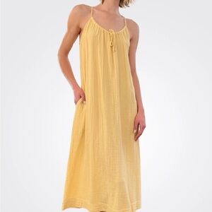 Dylan Clothing Tie Neck Midi Summer Dress Coastal California